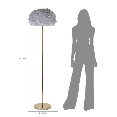 LAMPA STOJĄCA FEATHERS SLIM SZARA 43X170 cm